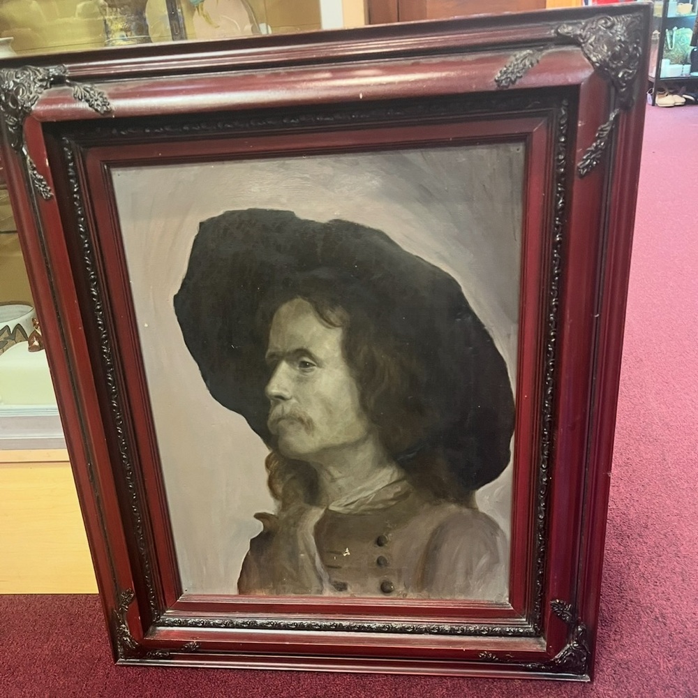ANTIQUE Late 19th Century Civil War General Custer Framed Oil Painting on Canvas - Picture 6 of 6